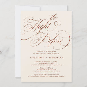 Moderne kalligrafie terracotta de avond ervoor kaart