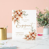 Moderne kalligrafie Terracotta Engagement Party Acryl Bord