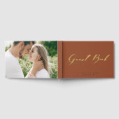  moderne kalligrafie terracotta foto bruiloft gastenboek (Volledig)