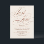 Moderne kalligrafie Terracotta houdt gewoon van tr Kaart<br><div class="desc">Een tijdloos terracotta dessertthema en elegante huwelijksuitnodiging met verfijnd kalligrafiescript op een klassieke achtergrond,  perfect voor een formele en verfijnde huwelijksviering. Voor maatwerk of extra producten met dit ontwerp,  neem dan gerust contact met mij op.</div>