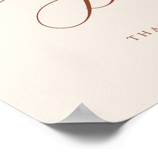 Moderne kalligrafie terracotta kaarten en cadeaus  poster (Hoek)