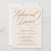 Moderne kalligrafie terracotta repetitie diner kaart (Voorkant)