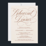 Moderne kalligrafie terracotta repetitie diner kaart<br><div class="desc">Een tijdloze en elegante repetitie dineruitnodiging met verfijnd kalligrafiescript op een klassieke witte achtergrond,  perfect voor een formele en verfijnde huwelijksviering. Voor maatwerk of extra producten met dit ontwerp,  neem dan gerust contact met mij op.</div>