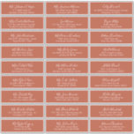 Moderne kalligrafie Terracotta Wedding Sticker<br><div class="desc">Een moderne en elegante trouwgastenlabels in een terracotta kleurenschema. Pas de namen en adressen van alle 27 gasten aan.</div>