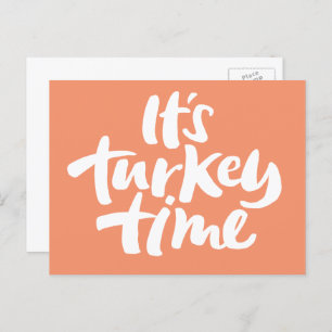 Moderne kalligrafie "Tijd in Turkije"-Thanksgiving Feestdagenkaart