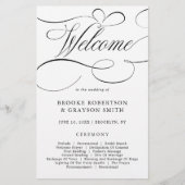 Moderne kalligrafie tijdloos Black Wedding Program (Voorkant)