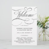 Moderne kalligrafie tijdloos Black Wedding Program (Staand voorkant)