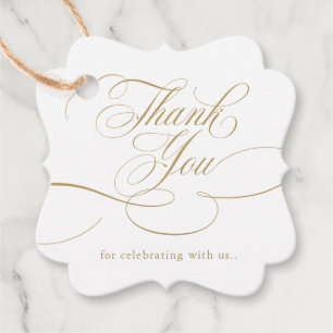 Moderne kalligrafie tijdloos goud Dank u Bedankjes Labels