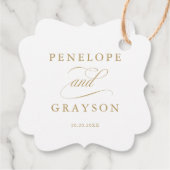 Moderne kalligrafie tijdloos goud Dank u Bedankjes Labels (Achterkant)