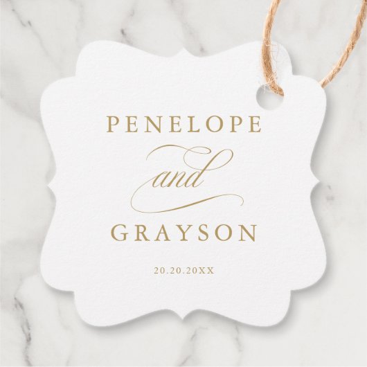 Moderne kalligrafie tijdloos goud Dank u Bedankjes Labels (Achterkant)