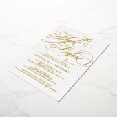 Moderne kalligrafie tijdloos goud De avond ervoor Folie Uitnodiging (Gedraaid)