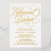 Moderne kalligrafie tijdloos goud De avond ervoor Folie Uitnodiging (Voorkant)