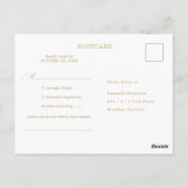 Moderne kalligrafie tijdloos goud Save the Date Briefkaart (Achterkant)