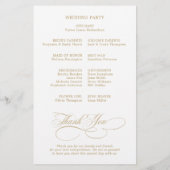 Moderne kalligrafie tijdloos gouden huwelijksprogr (Achterkant)