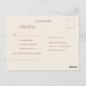 Moderne kalligrafie Tijdloos Terracotta RSVP Briefkaart (Achterkant)