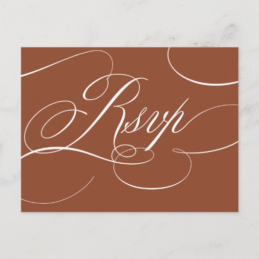 Moderne kalligrafie Tijdloos Terracotta RSVP Briefkaart (Voorkant)