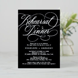 Moderne kalligrafie tijdloos Zilver Repetitie Dine Folie Uitnodiging