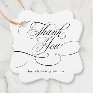 Moderne kalligrafie tijdloos Zwart Bedankt Bedankjes Labels