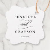 Moderne kalligrafie tijdloos Zwart Bedankt Bedankjes Labels (Achterkant)