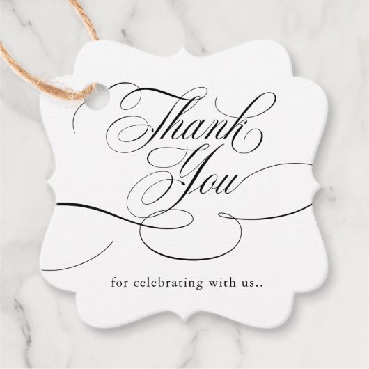 Moderne kalligrafie tijdloos Zwart Bedankt Bedankjes Labels (Voorkant)