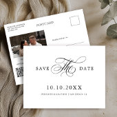 Moderne kalligrafie tijdloos Zwart Save the Date Briefkaart