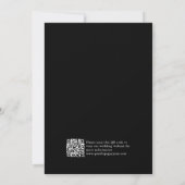 Moderne kalligrafie tijdloze Black QR code bruilof Save The Date (Achterkant)