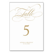 Moderne kalligrafie tijdloze goud en witte bruilof kaart (Achterkant)