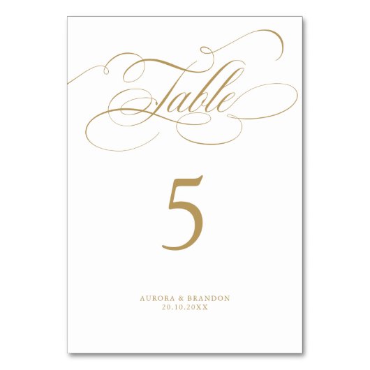 Moderne kalligrafie tijdloze goud en witte bruilof kaart (Voorkant)