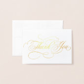Moderne kalligrafie tijdloze gouden bruiloft Dank  Folie Kaarten (Voorkant met envelop)
