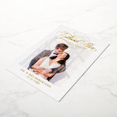 Moderne kalligrafie tijdloze gouden bruiloft Dank  Folie Uitnodiging (Gedraaid)