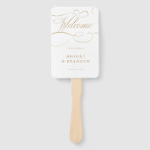 Moderne kalligrafie tijdloze gouden bruiloft Tijdl Handwaaier (Voorkant)