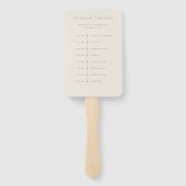 Moderne kalligrafie tijdloze gouden bruiloft Tijdl Handwaaier (Achterkant)