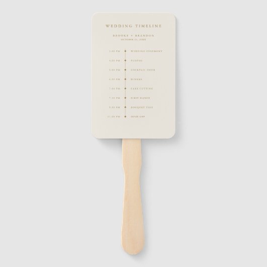 Moderne kalligrafie tijdloze gouden bruiloft Tijdl Handwaaier (Achterkant)