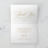 Moderne kalligrafie tijdloze gouden en witte bruil bedankkaart (Binnen)