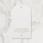 Moderne kalligrafie tijdloze gouden en witte bruil cadeaulabels (Achterkant)