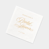 Moderne kalligrafie tijdloze gouden en witte bruil folie servetten (Links)