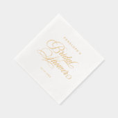 Moderne kalligrafie tijdloze gouden en witte bruil folie servetten (Rechts)