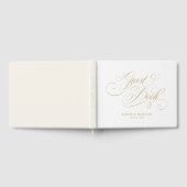 Moderne kalligrafie tijdloze gouden en witte bruil gastenboek (Volledig)