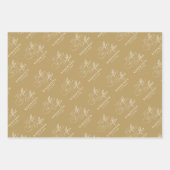 Moderne kalligrafie tijdloze gouden en witte bruil inpakpapier vel (Voorkant 3)