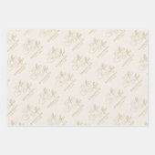 Moderne kalligrafie tijdloze gouden en witte bruil inpakpapier vel (Voorkant 2)