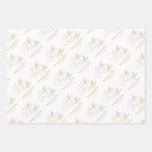 Moderne kalligrafie tijdloze gouden en witte bruil inpakpapier vel (Voorkant)