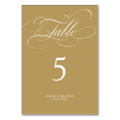 Moderne kalligrafie tijdloze gouden en witte bruil kaart (Achterkant)