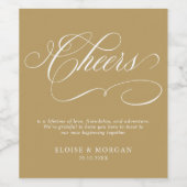 Moderne kalligrafie tijdloze gouden en witte bruil wijn etiket (Enkel label)