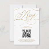 Moderne kalligrafie tijdloze gouden QR-code Foto RSVP Kaartje (Voorkant)