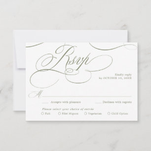 Moderne kalligrafie tijdloze Sage Groene bruiloft RSVP Kaartje