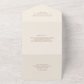 Moderne kalligrafie Tijdloze Terracotta bruiloft All In One Uitnodiging (Buitenkant)