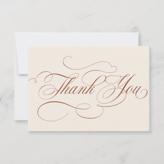 Moderne kalligrafie tijdloze Terracotta bruiloft Bedankkaart (Voorkant)