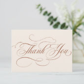 Moderne kalligrafie tijdloze Terracotta bruiloft Bedankkaart (Staand voorkant)