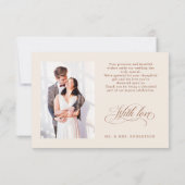 Moderne kalligrafie tijdloze Terracotta bruiloft Bedankkaart (Achterkant)