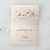 Moderne kalligrafie tijdloze terracotta bruiloft bedankkaart (Binnen)